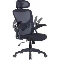 ByLiving Bürostuhl FLEX / Kunststoff schwarz, Netzstoff schwarz / einstellbare Kopfstütze / Wippmechanik / Lordoseneinstellung / B 62, H 111-119, T 66 cm