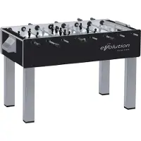 Winsport Garlando, Tischfußball Kickertisch "F-200 Evolution", schwarz / silber, Profistangen (PR)