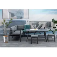 Gardissimo LIMA Alu Ecklounge Gartenmöbel Sitzgruppe Liege anthrazit