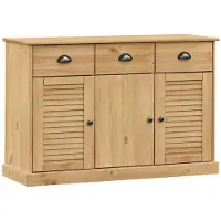vidaXL Sideboard mit Schubladen VIGO 113x40x75 cm Massivholz Kiefer