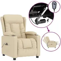vidaXL Relaxsessel Elektrisch Creme Stoff