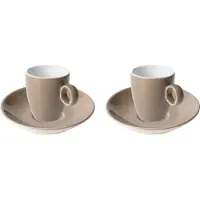 Maastricht porselein Maastricht Porzellan Espressotasse und Untertasse Bart Colour Cafe 6,5 cl Braun 2 Stück