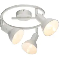 Globo Lighting Strahler Metall weiß, goldfarben patiniert, ø: 250mm, H: 185mm, exkl. 3x E14 40W 230V