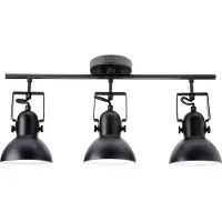 Licht-Erlebnisse Deckenstrahler Schwarz Metall 3 flammig E14 Retro Lampe Spot Wohnzimmer Flur