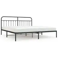 vidaXL Bettgestell mit Kopfteil Metall Schwarz 200x200 cm