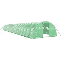 vidaXL Gewächshaus mit Stahlrahmen Grün 88 m² 22x4x2 m