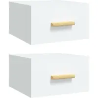 vidaXL - Nachttische - 2 - Stück - Wandmontage - 35x35x20 - cm - weiß