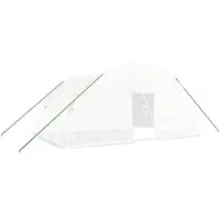 vidaXL Gewächshaus mit Stahlrahmen Weiß 24 m² 6x4x2,85 m