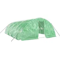 vidaXL Gewächshaus mit Stahlrahmen Grün 40 m² 8x5x2,3 m