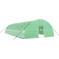 vidaXL Gewächshaus mit Stahlrahmen Grün 84 m² 14x6x2,85 m