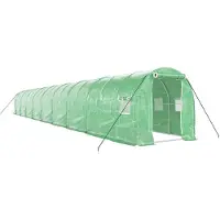 vidaXL Gewächshaus mit Stahlrahmen Grün 36 m² 18x2x2 m