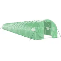 vidaXL Gewächshaus mit Stahlrahmen Grün 66 m² 22x3x2 m