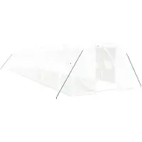vidaXL Gewächshaus mit Stahlrahmen Weiß 42 m² 14x3x2 m