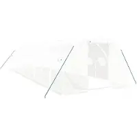 vidaXL Gewächshaus mit Stahlrahmen Weiß 30 m² 10x3x2 m