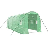 vidaXL Gewächshaus mit Stahlrahmen Grün 12 m² 6x2x2 m