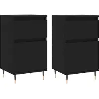 vidaXL Sideboards 2 Stk. Schwarz 40x35x70 cm Holzwerkstoff