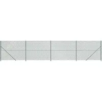vidaXL Maschendrahtzaun mit Bodenflansch Grün 1,4x10 m