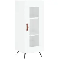 vidaXL Sideboard Hochglanz-Weiß 34,5x34x90 cm Holzwerkstoff