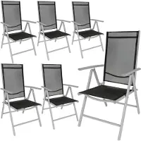 TecTake Klappbare Gartenstühle mit verstellbarer Lehne, Netzgewebe