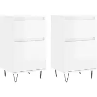 vidaXL Sideboards 2 Stk. Hochglanz-Weiß 40x35x70 cm Holzwerkstoff