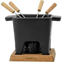 Boska Fondue-Set Nero L Black / Brown / Silver