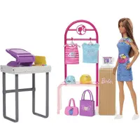 Barbie Spielset mit Puppe Make & Sell Boutique
