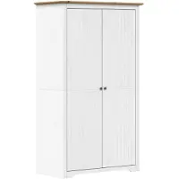 vidaXL Kleiderschrank BODO Weiß und Braun 99x53,5x173 cm Kiefernholz