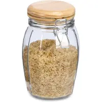 Zeller Vorratsglas m. Bügelverschluss, 1200 ml, Kiefer, transparent, 1215 ml, ca. Ø 12,2 x 19,1 cm