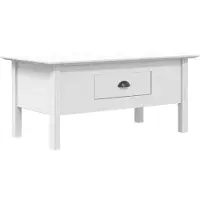 vidaXL Couchtisch BODO Weiß 100x55x46 cm Massivholz Kiefer