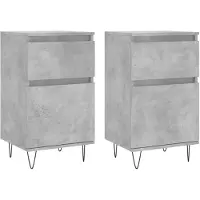 vidaXL Sideboards 2 Stk. Betongrau 40x35x70 cm Holzwerkstoff