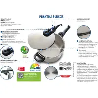Elo Stahlwaren Praktika Plus XS, 2,7 l, Rund, Edelstahl, Edelstahl, Schwarz, Edelstahl