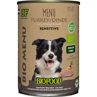 Biofood BF Petfood Organic Sensitive Truthahn Bio Menu Hunde-Nassfutter (Dosen 400 g)