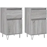 vidaXL Sideboards 2 Stk. Grau Sonoma 40x35x70 cm Holzwerkstoff