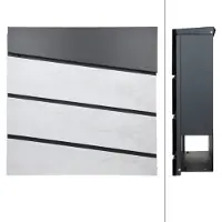 ML-Design | Briefkasten Indy Schwarz Metall 42.5x10x120 cm | NADUVI