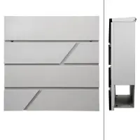 ML-Design | Briefkasten Candice grau Metall 37x36x11 cm | NADUVI
