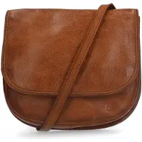 Manfield Cognacfarbene Schultertasche aus Leder | Größe Onesize