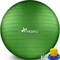 Tresko Gymnastikball Anti-Burst, mit Luftpumpe, Ø 75 cm, grün, belastbar bis 300 kg