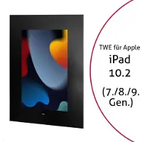 TabLines TWE089B Tablet Wandeinbau für Apple iPad 10.2 (7./8./9. Gen.), HB, schwarz