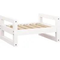 vidaXL Hundebett Weiß 55,5x45,5x28 cm Massivholz Kiefer