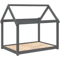 vidaXL Hundebett Grau 111x80x100 cm Massivholz Kiefer