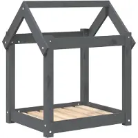 vidaXL Hundebett Grau 61x50x70 cm Massivholz Kiefer