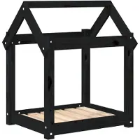 vidaXL Hundebett Schwarz 61x50x70 cm Massivholz Kiefer