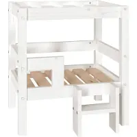 vidaXL Hundebett Weiß 55,5x53,5x60 cm Massivholz Kiefer