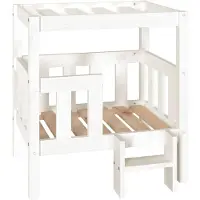 vidaXL Hundebett Weiß 65,5x50,5x70 cm Massivholz Kiefer
