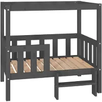 vidaXL Hundebett Grau 95,5x73,5x90 cm Massivholz Kiefer