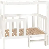 vidaXL Hundebett Weiß 105,5x83,5x100 cm Massivholz Kiefer