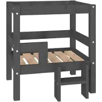 vidaXL Hundebett Grau 55,5x53,5x60 cm Massivholz Kiefer
