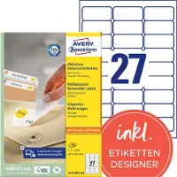 Avery-Zweckform Universal-Etiketten, 2700 Etiketten, 63,5 x 29,6 mm