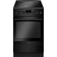 Amica SHC 11503 SM, Freistehender Herd, Schwarz, Tasten, Drehregler, Schwarz, Keramik, 4 Zone(n)