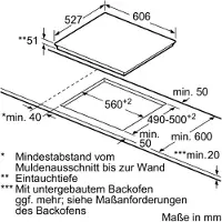 Bosch PXE675DC1E, Schwarz, Integriert, 60 cm, Zonen-Induktionskochfeld, Glaskeramik, 4 Zone(n)